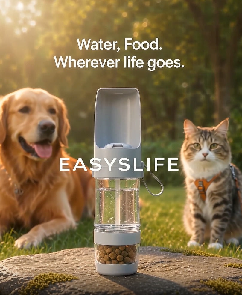 Portable Pet Water Bottle and Storage Food